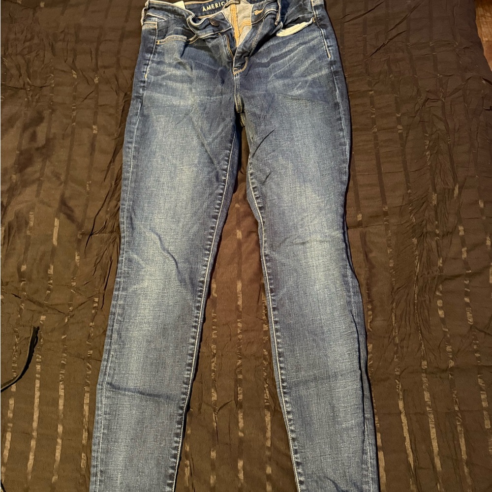 American Eagle Outfitters Women's Dark Blue Skinny Jeans